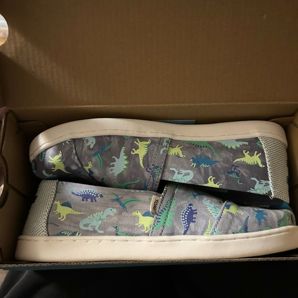 TOMS Dinosaur Print Glow in the dark Slip-Ons Youth1